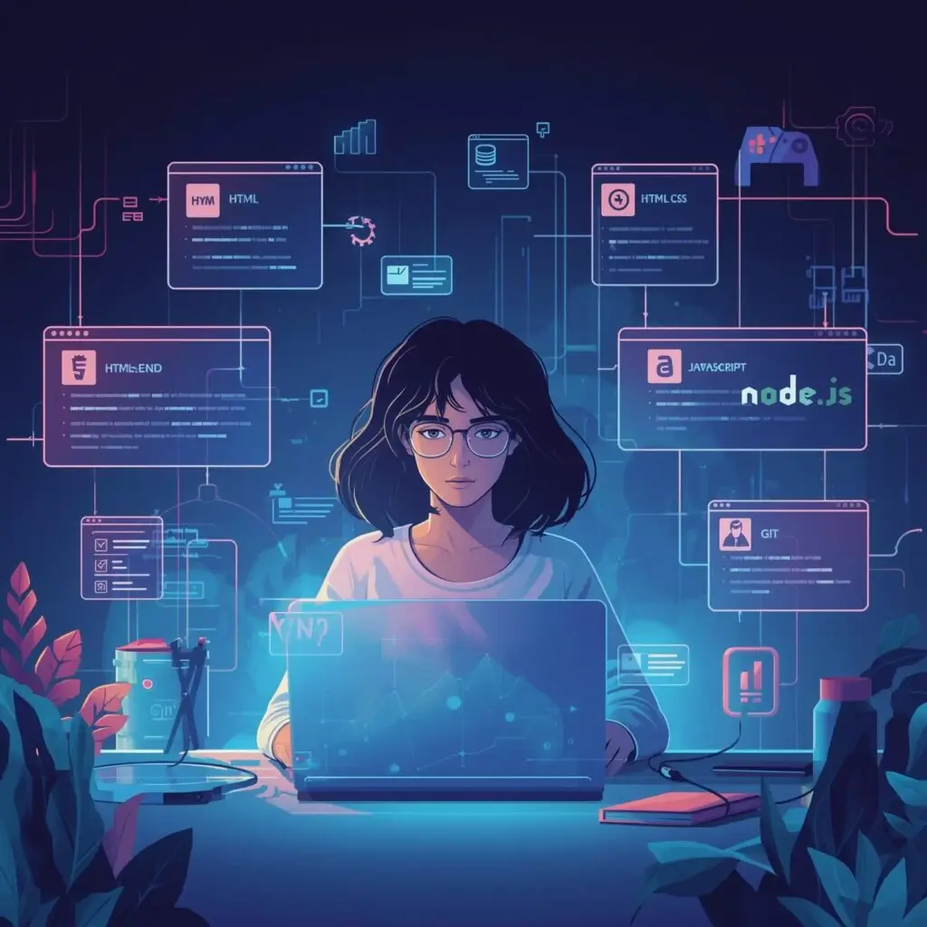 Como Se Tornar um Programador Full-Stack em 2025: O Guia Definitivo Para Dominar o Ciclo Completo de Desenvolvimento Lucid Realism An Inspiring And Futuristic Digital Illustration 3 1024x1024